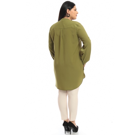 Büyük Beden Klasik Krep Gömlek