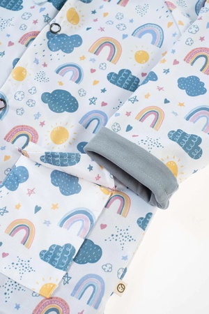 Organik pamuklu kapüşonlu çocuk yağmurluğu