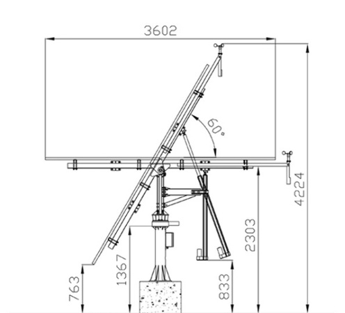 3kw PV izleme braketi, güneş çift eksenli izleme güneş izci