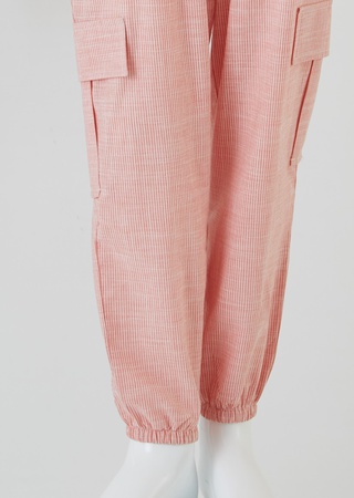 Блузка с длинным рукавом на пуговицах / брюки в полоску