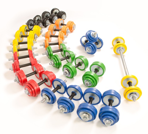 Гантели разборные обрезиненные TRENER от 11 до 16 кг