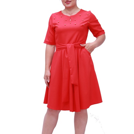 boncuklu kuşaklı elbise