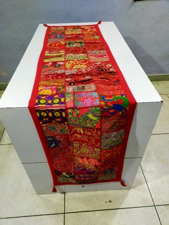 Индийский бегунок для стола, декор для комнаты, ткань, вышитый лоскутный хлопковый обеденный стол, многоцветный декоративный бегун для стола ручной работы