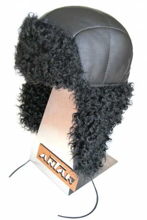 Ушанка из кожи с калганом 171682