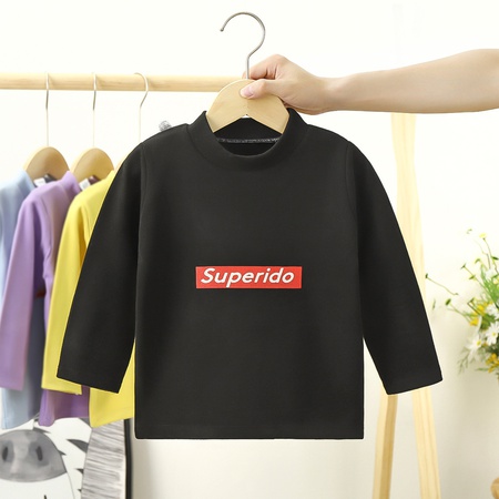 Детская нижняя рубашка с длинным рукавом, теплая осенне-зимняя новая детская футболка с высоким воротником, детская одинарная куртка, детская одежда