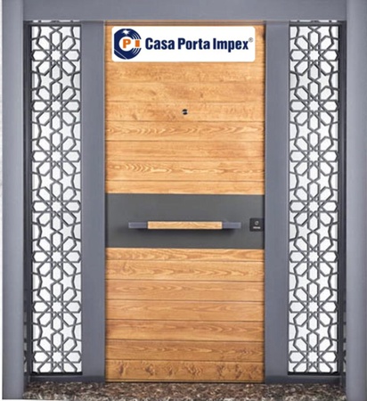 Steel security door & wooden door with frame
