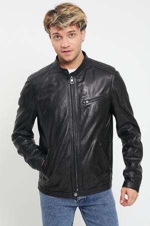 Кожаная куртка мужская - Regular Fit