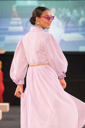 Purple Silky 60s Dress