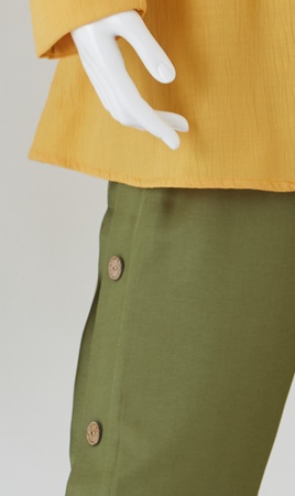 Flamlı Kız Çocuk Bluz / Düğmeli Pantolon