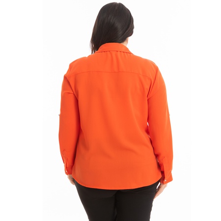 Büyük Beden Klasik Krep Gömlek