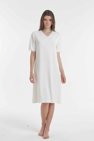 Night Dress% 48 cotton /% 48 modal /% 4 elasten women's indoor clothing