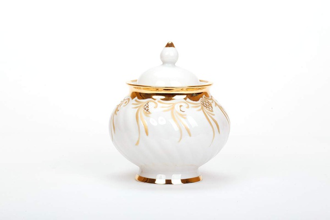 Сервиз чайный 15 предм. Голубая роза Золотистый