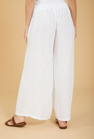 Брюки из льна с пуговицами