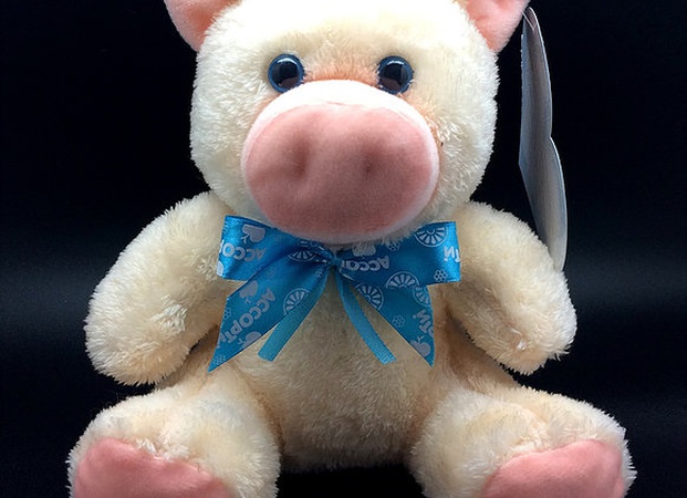Игрушка мягконабивная Свинка с бантом 23см
