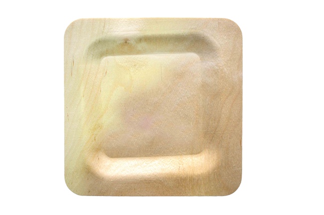 Тарелка квадратная 180 мм одноразовая деревянная