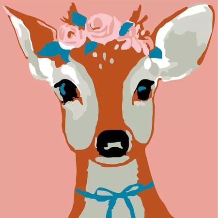 Özelleştirilmiş Toptan Çocuklar Sayılarla Boya DIY Dijital Yağlıboya 20x20 cm Amazon Popüler Karikatür Iç Çerçeve Boyama