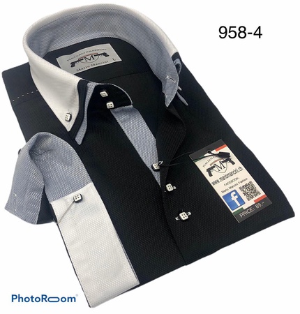 Slim Fit с коротким рукавом европейские мужские рубашки