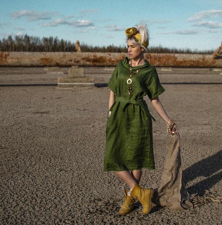 Платье льняное Оверсайз