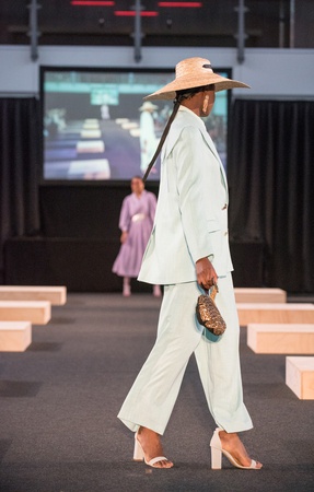 80s High Waist Blue Pants