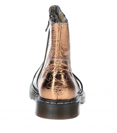 Lacquered ankle boots with gold heel s113