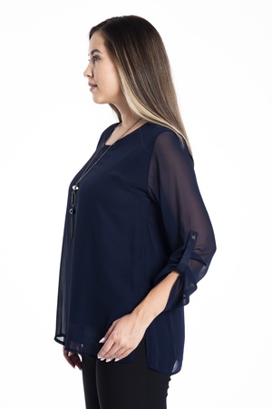 Блузка большого размера с подкладкой из шифона