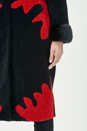 Ceket kadın Silverfox model 806 Siyah trim kürk vizon