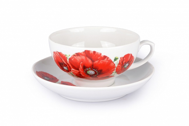 Сервиз чайный - Маки (дачный, 14 предметов)