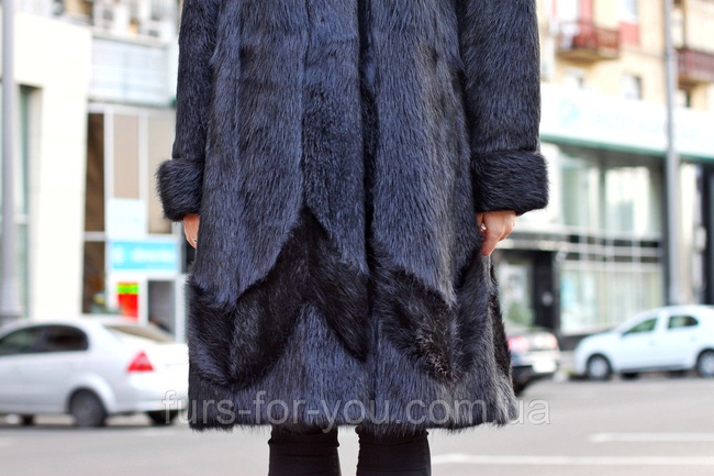 Uzun nutria kürk manto