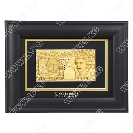 Золотые банкноты в деревянной рамке