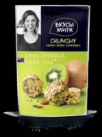 CRUNCHY Киви-орехи-семечки Вкусы мира 50 г