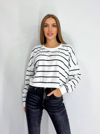 Лонгслив в полоску укороченая