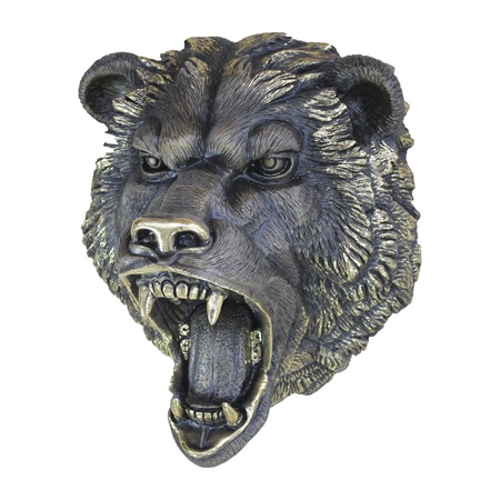 Голова Медведь рычит (бронза)