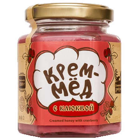 Крем-мёд с клюквой, 220 г