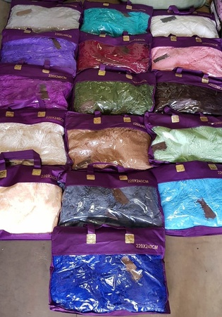 Пледы пушистые/травка оптом с доставкой по РФ