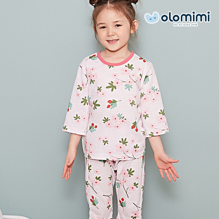 NEW 20SS 3/4-sleeve premium cotton slub fabric Soft and comfy - Cherry blossom