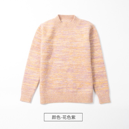 Sonbahar ve kış yeni çocuk kazakları erkek ve kız yuvarlak yakalı kazak renkli kazak gençlerin örme yün alt gömlek