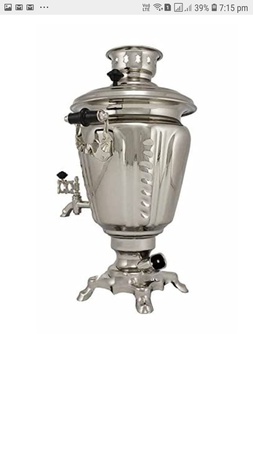 Nickel plated brass electric samovar