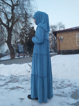 💫Платья "Валан" в комплекте с платком. 💫ткань мягкий трикотаж меланж х/б отличного качества.  💫36-42(в линии 4 штуки). 💫цена  11$