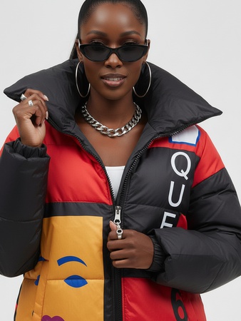 Пуховик женский оверсайз удлиненный