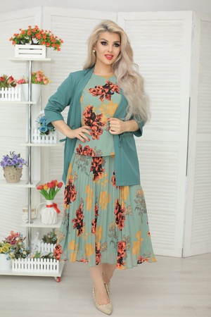 كارديجان + تنورة + تي شيرت