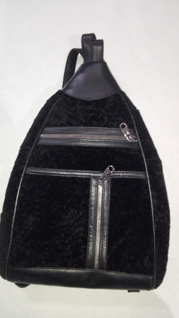 production of backpacks from sheep skin.