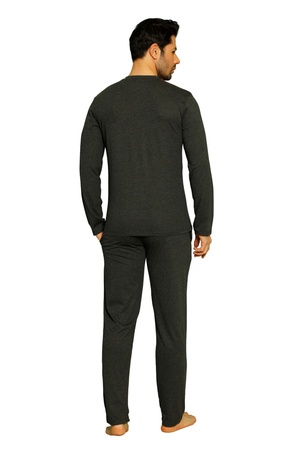 ERKEK PİJAMA TAKIMI - %100 PAMUK - UZUN KOL - DÜĞMELİ