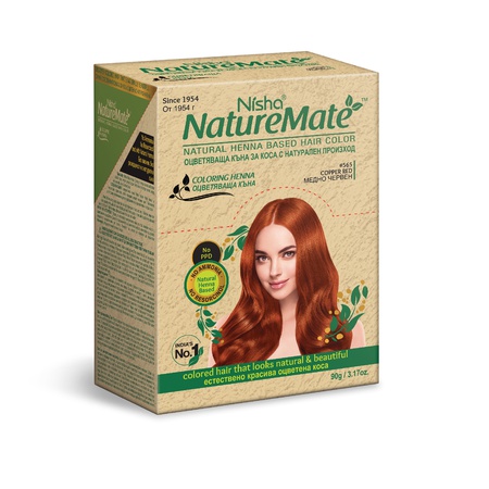Nisha Naturemate Natural Henna Based Hair Color 90g -Henna | Ammonia-Free, PPD & Resorcinol Free | 100% Grey Coverage Hair Colour