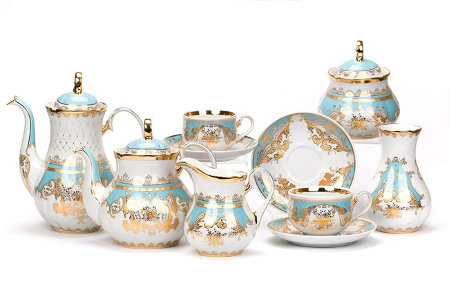 Сервиз чайно- кофейный 29 предм. Дворянский Бирюз