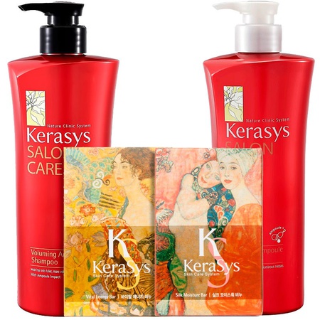 KeraSys Salop Care ОБЪЕМ (шампунь 470г + кондиционер 470г + мыло 2шт) Подарочный набор