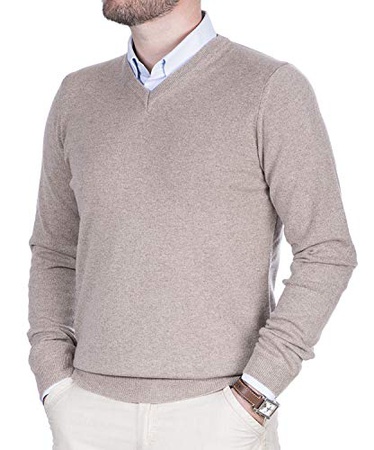 Şık ve çok rahat model -% 100 doğal kaşmirden yapılmış erkek süveter.