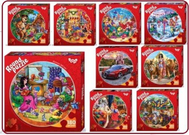 Puzzles 180el. round. (10 pieces)