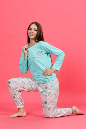 Женский пижамный комплект - Сезонный - Цветной - S-M-L-XL