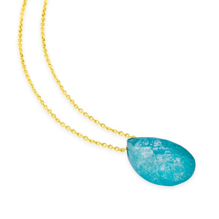 Колье Even & Pétra из 14-каратного золота с мятно-зелеными камнями в виде капли