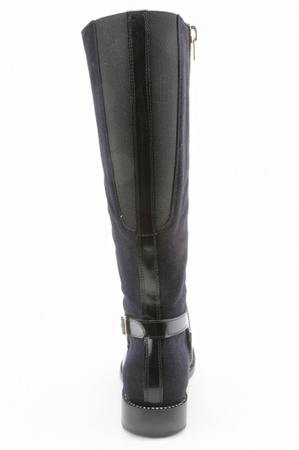 Черные сапоги из стриженного пони s128